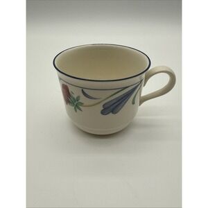 One Retired Lennox Poppy On Blue 8 Ounce Tea/Coffee Cup.
